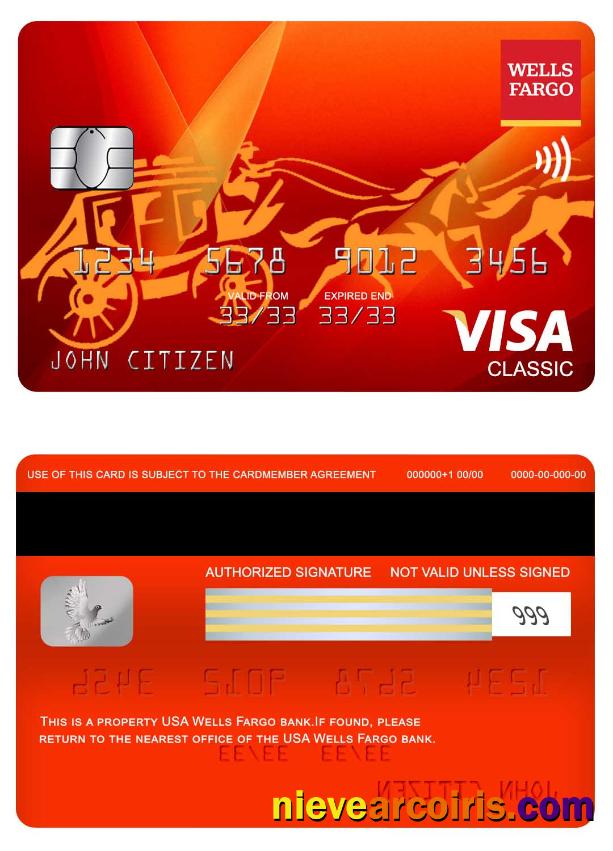 USA Wells Fargo bank visa classic card